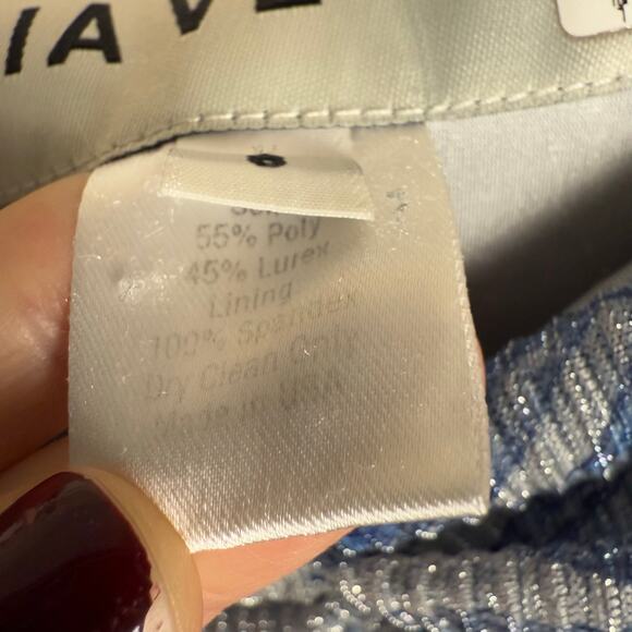 Mia Vesper Frond Mermaid Blue Printed Sleeveless Chiffon Maxi Dress Size Small - Picture 15 of 15